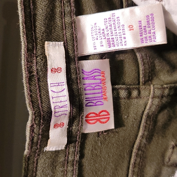 Bill Blass Dk Olive jeans sz10 str leg womens w stretch vintage - Picture 3 of 11